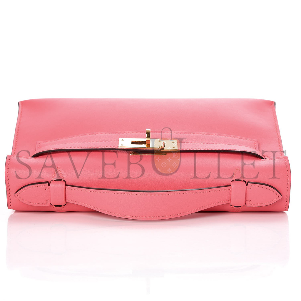 H**mes swift kelly pochette clutch rose azalee (22*14*7cm)